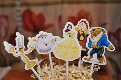 Beauty And The Beast Cupcake Toppers Set Of 12