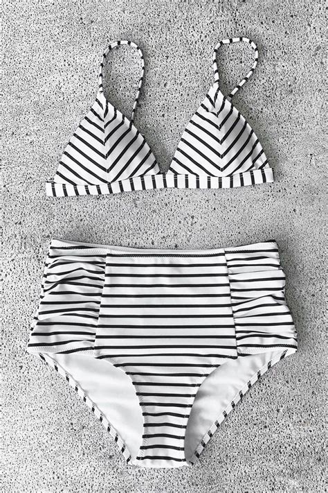 Cupshe Dare The Sea Stripe Bikini Set Bikinis Striped Bikini Bikini Set