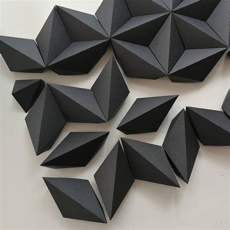 Black Paper Geometric Wall Art Moduuli Papier