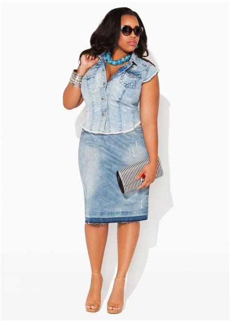 Plus Size Denim Skirts 5 Best Outfits1