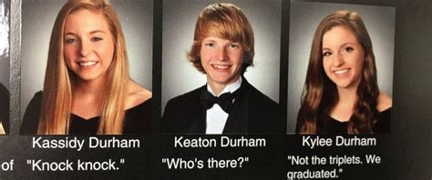 Triplets Use Yearbook Photos As Clever Opportunity For ‘knock Knock
