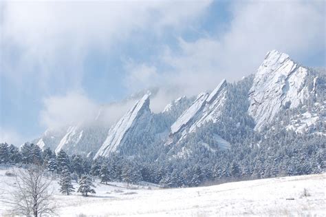 The Flat Irons Morning After A Winter Snow Boulder Colorado