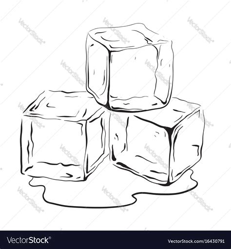 Hand Drawn Ice Cubes Royalty Free Vector Image