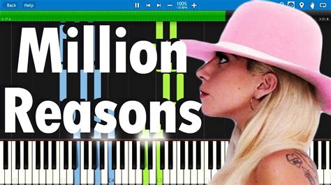 Lady Gaga Million Reasons Synthesia Piano Tutorial Youtube