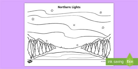 Northern lights academy for extrordinary individuals └ tags: Northern Lights Colouring Page (teacher made)