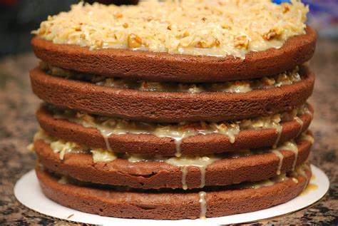 In a large mixing bowl, sift together the flour, cocoa powder, baking powder, baking soda, and salt. My story in recipes: German Chocolate Cake