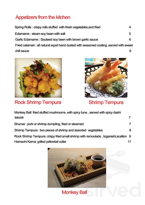 Sushi Bomb menu in West Linn, Oregon, USA