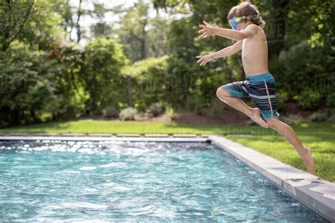 Boy Jumping In Swimming Pool Stock Image Image Hot Sex Picture
