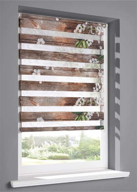Brillant doppelrollo ornament muster weiß silber fensterroll türrollo zebrarollo. Doppelrollo "Blüte" braun/weiß/grün - bpc living - bonprix.de