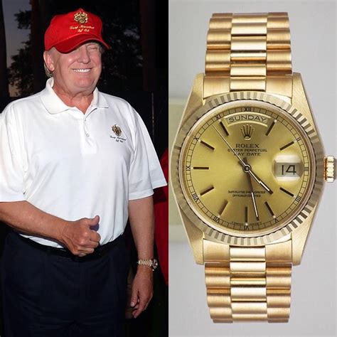 Us President Donald J Trump Wears A Rolex Day Date President In Yellow