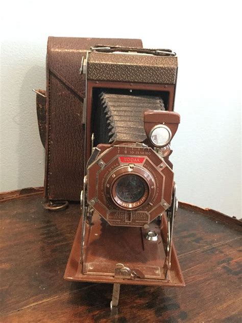 vintage kodak six 16 art deco brown folding camera with diodak no 1 shutter photography