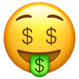 Every time one pops up, we get several tweets. 🤑 argent dans les yeux et la bouche - Emoji Signification
