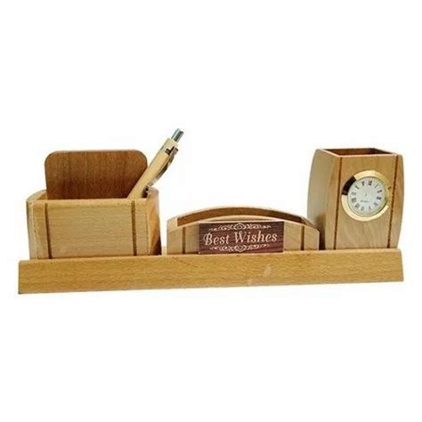 Vk Creations 26x75x85 Cm Mobile Style Wooden Pen Stand For Office At