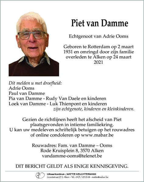 Hot off the monster success of masters of the universe, which went. Piet van Damme († 24/03/2021) | Inmemoriam