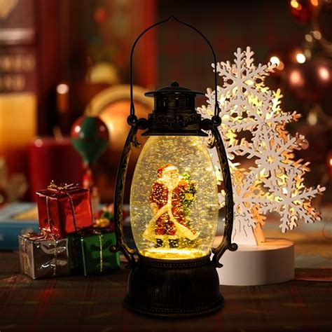 Evelyne Gmt 10315 Santa Claus Christmas Snow Globe Led Lighted Lantern