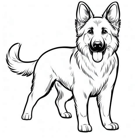 German Shepherd Free Printable coloring page - Download, Print or Color