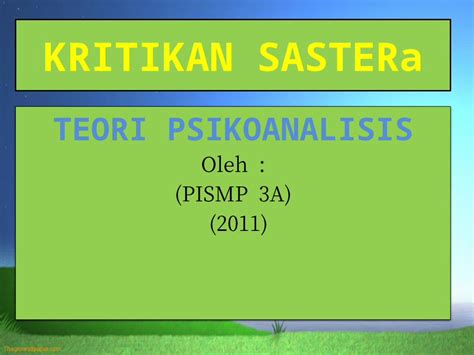 Pptx Teori Psikoanalisis Dokumen Tips