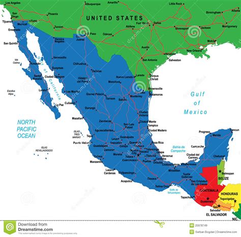 Tripadvisors mexiko karte mit hotels, pensionen und hostels: Mexiko-Karte vektor abbildung. Illustration von dallas ...