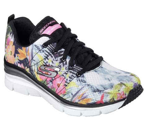 Skechers Womens Fashion Fit Spring Essential Blackfloral Athletic Shoe