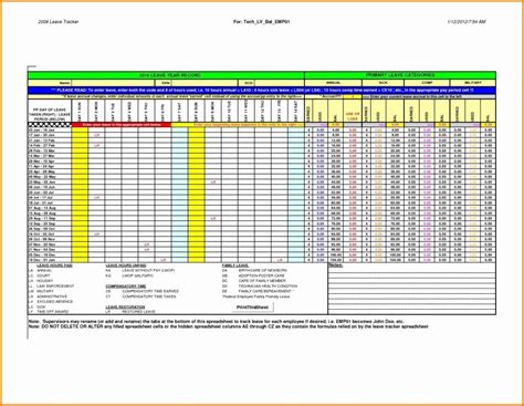 Comp Time Tracking Spreadsheet Inside Vacation Tracking Spreadsheet