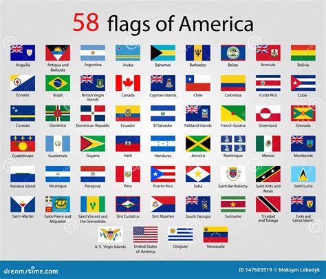 Flat Round Flags Of America Full Vector Collectionvector Royalty Free
