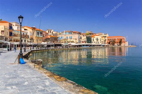 Old Venetian Harbour Of Chania On Crete Greece Stock Editorial Photo