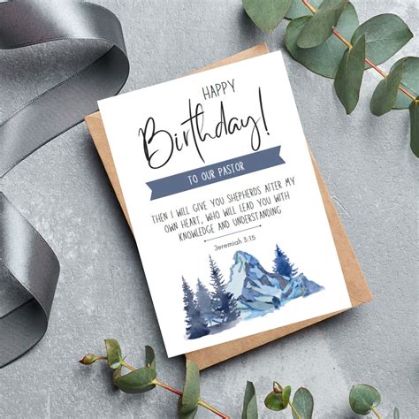 Printable Birthday Card For Pastor Scripture Birthday Card For Church