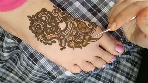 Simple Arabic Henna Design For Foot Youtube