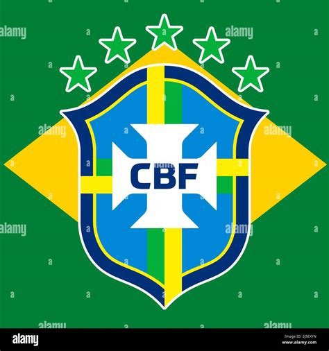 Brazil Football Federation Logo With National Flag Fifa World Cup 2022