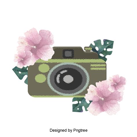 벡터 카메라를 그린 클립 아트 카메라 꽃들 Png 일러스트 및 Psd 이미지 무료 다운로드 Pngtree 꽃 클립