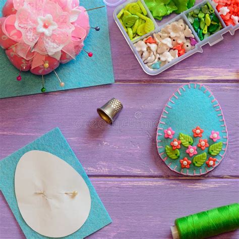 Felt Easter Egg Decor With Plastic Beads Felt Egg Decor Paper