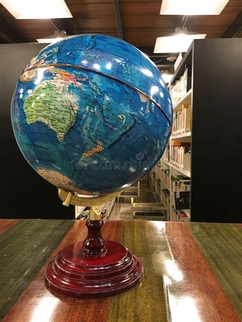 A Globe Inside The Public Library Stock Photo Image Of Travel Antique