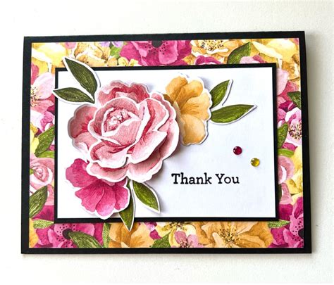 A Thank You Card With Flowers On It