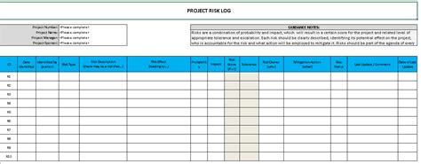 Raid Log Template Excel Download Free Project Management Templates