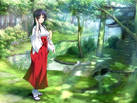 Anime Girls Kimono Nature