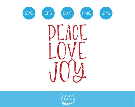 Peace Love Joy Svg Christmas Svg Dxf ~ Illustrations