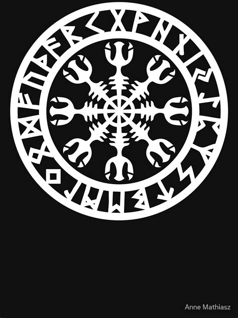 Aegishjalmur Helm Of Awe Runes Nordic Viking Symbol T Shirt For