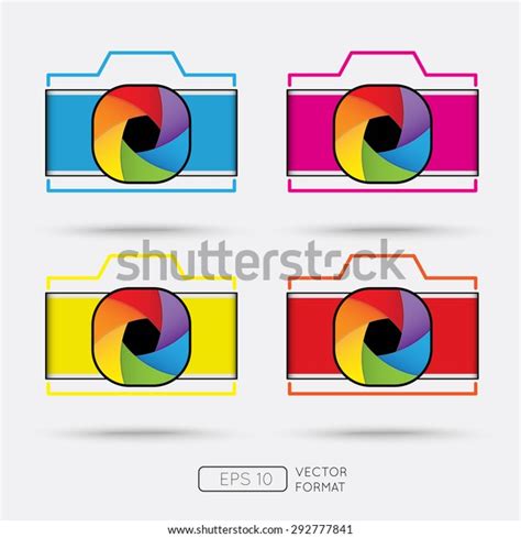 Vector Illustration Rainbow Camera Shutter Retro Stock Vector Royalty
