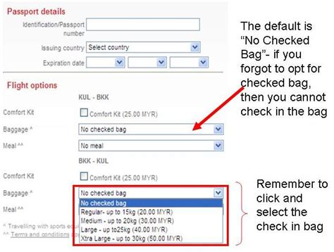 Checked baggage fees are lowest during initial flight booking. Air Asia booking- extra charge if you want to check in ...