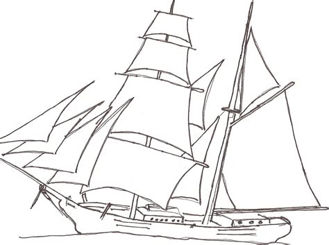 Sailing Ship Line Drawing At Explore Collection Of