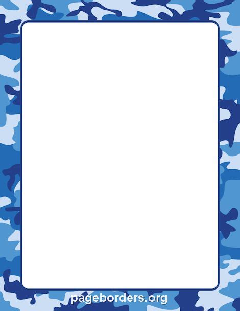 Printable Blue Camouflage Border Use The Border In Microsoft Word Or