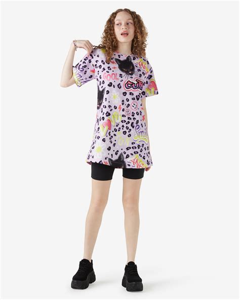 Riachuelo | Vestido Juvenil T Shirt Dress Animal Print Cute Lilás Tam ...