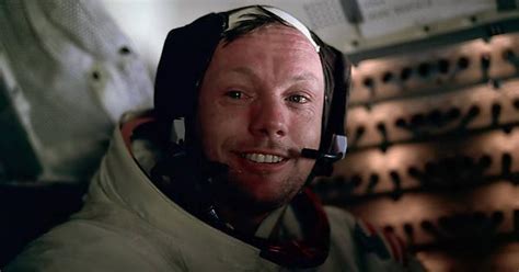 A Teary Eyed Neil Armstrong Photographed By Buzz Aldrin Shortly After