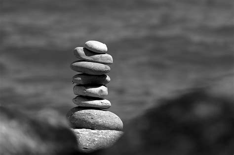 Stones Stack Black And White Hd Wallpaper Peakpx