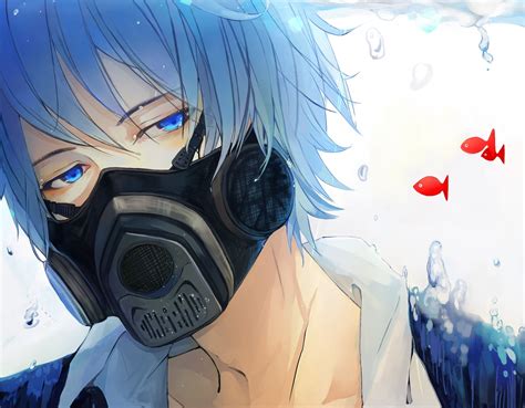 Anime Boy Vocaloid Kaito Male Mask Fish Wallpaper 2480x1932 929238