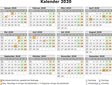 Kalender 2020 Zum Ausdrucken Kostenlos