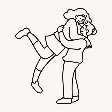 Couple Jumping Hug Clipart Love Premium Vector Illustration Rawpixel