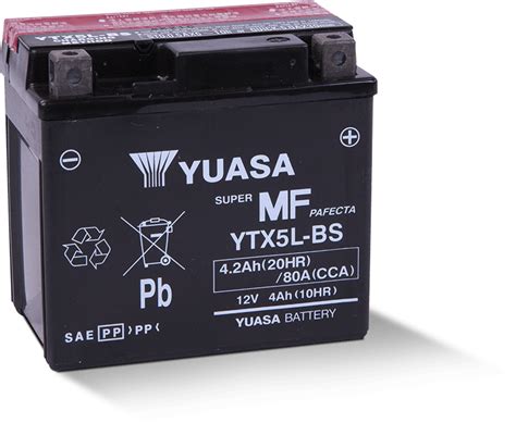 The average lifespan of a motorcycle battery is lower than that of a car battery. YTX5L-BS - Yuasa Battery, Inc.