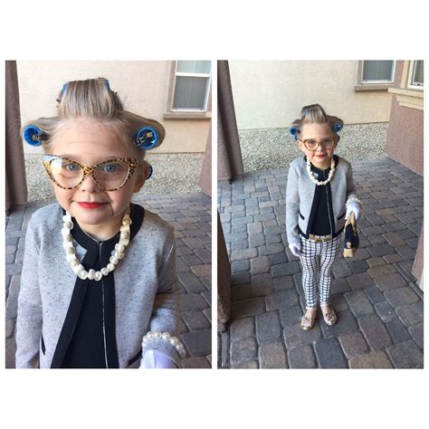 Dressed Up As A 100 Year Old For The 100th Day Of School Old Lady