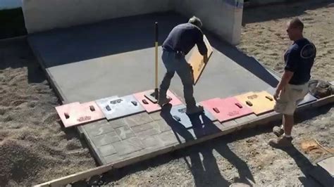 Stamped concrete floor | diy. How to Stamp Concrete - YouTube